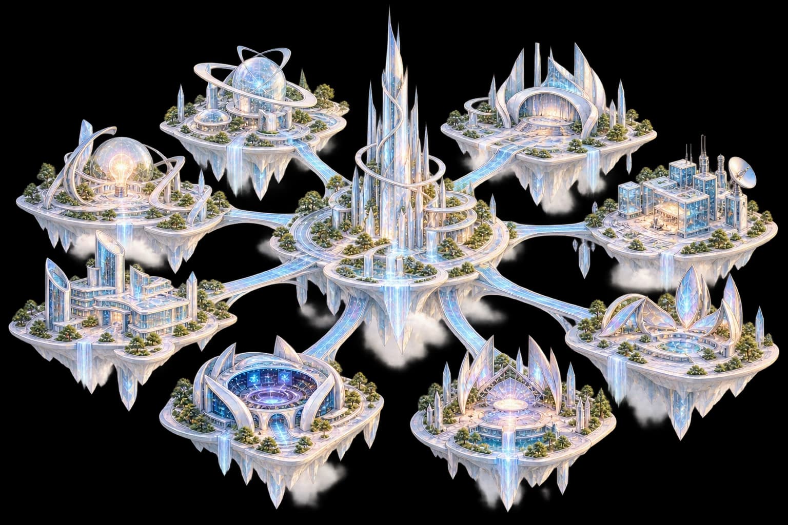 Eight Festival Competition Arenas and Central ETC Spire Map
